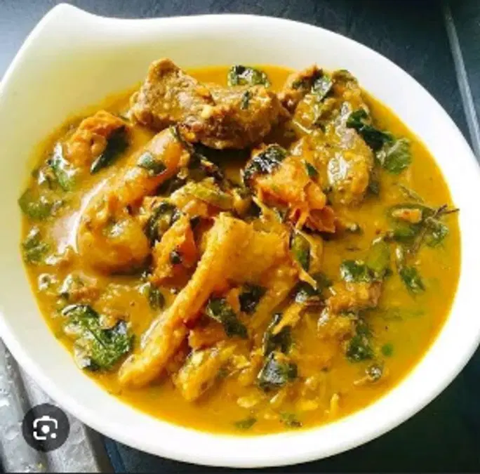Semo, oha soup, beef or Goat meat,